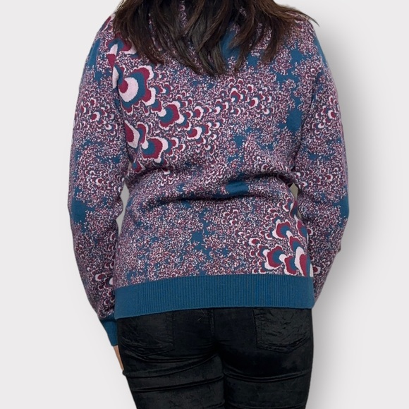Vintage, blue, magenta, pink, psychedelic, abstract, pullover, sweater - Picture 6 of 7